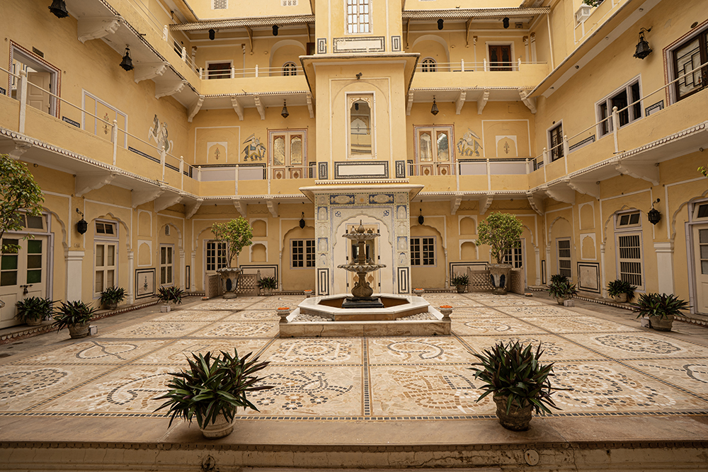 The Raj Palace by night